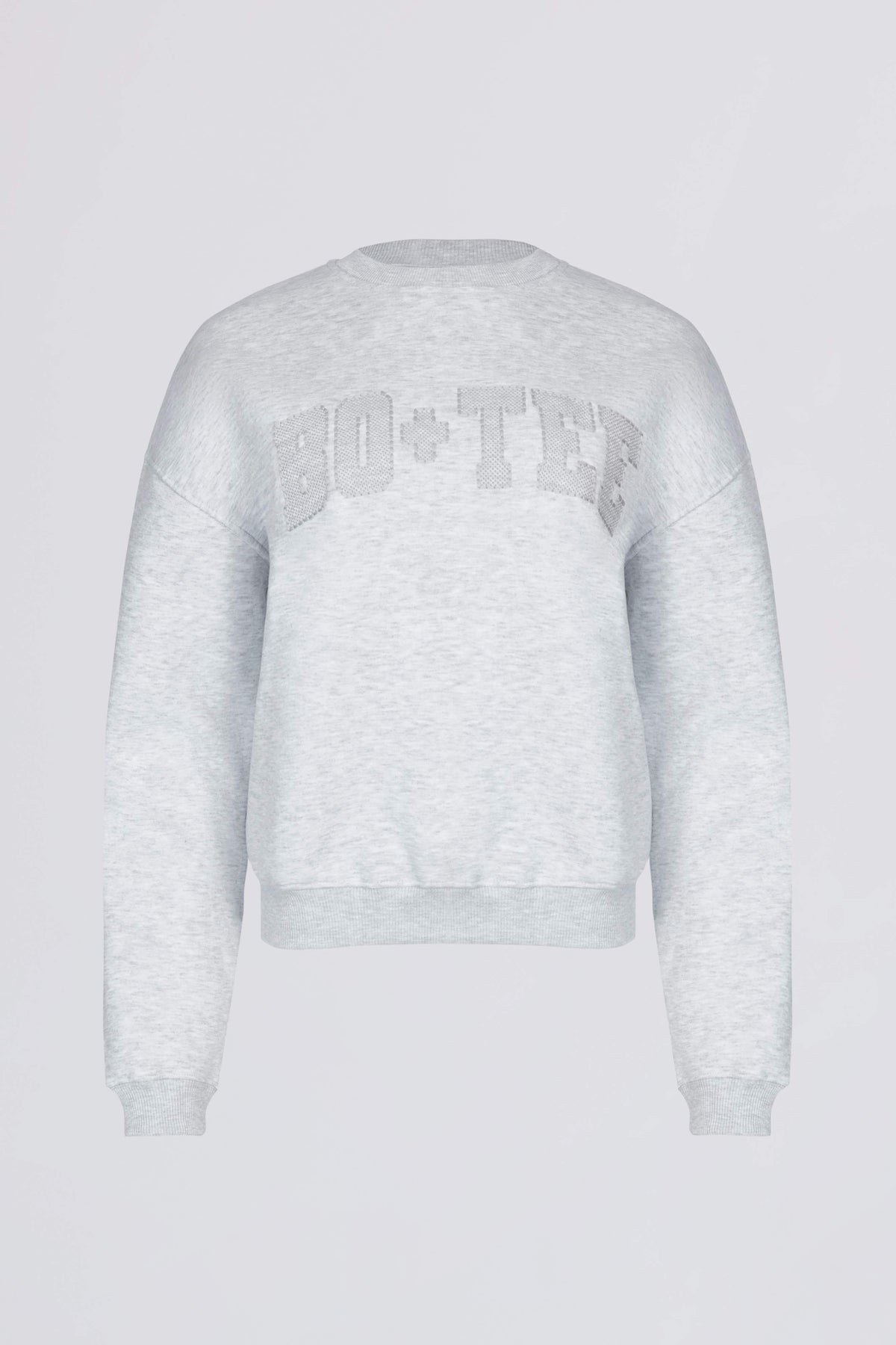 Oversized Crew-Neck Jumper in Grey Marl
