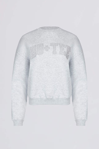 Oversized Crew-Neck Jumper in Grey Marl