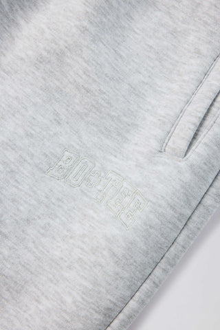 Brushed Cotton Jersey Mid-Rise Relaxed Joggers in Grey Marl