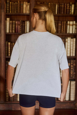 Oversized Cotton-Jersey T-Shirt in Grey Marl
