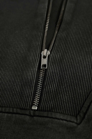 Cotton Jersey Acid Wash Cropped Sweatshirt  in Ash