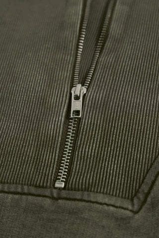 Cotton Jersey Acid Wash Cropped Sweatshirt in Light Green