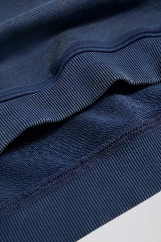 Soft Cotton Jersey Acid Wash Oversized Hoodie in Blue