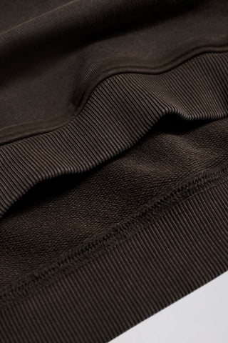 Soft Cotton Jersey Acid Wash Oversized Hoodie in Brown