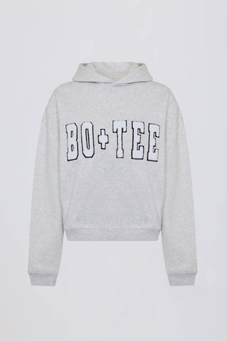 Soft Cotton Jersey Acid Wash Oversized Hoodie in Heather Grey