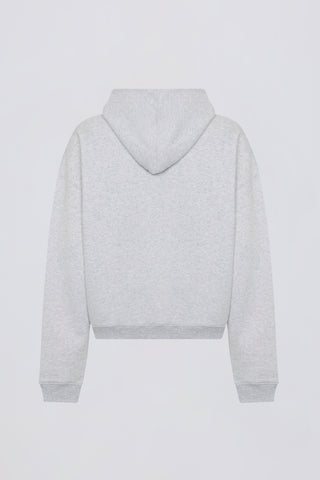 Soft Cotton Jersey Acid Wash Oversized Hoodie in Heather Grey