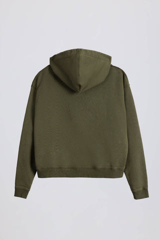 Soft Cotton Jersey Acid Wash Oversized Hoodie in Light Green