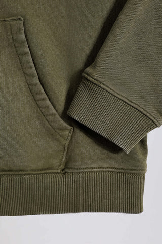 Soft Cotton Jersey Acid Wash Oversized Hoodie in Light Green