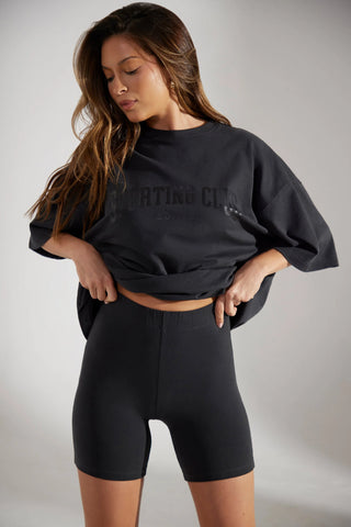 Soft Cotton Biker Shorts in Black