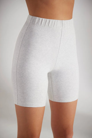 Soft Cotton Biker Shorts in Grey