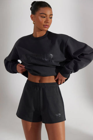 Straight Sweat Shorts in Black