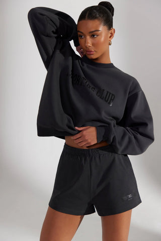 Straight Sweat Shorts in Black