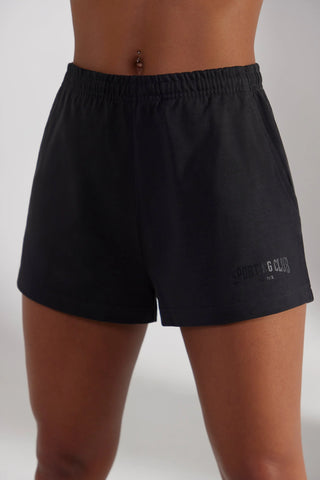 Straight Sweat Shorts in Black