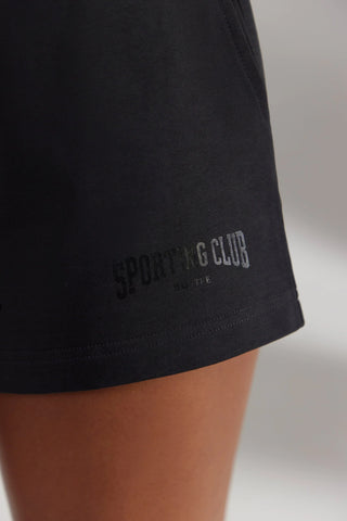 Straight Sweat Shorts in Black
