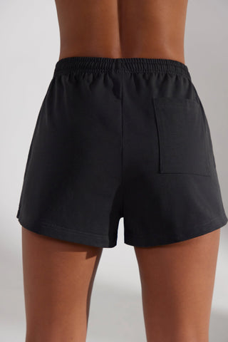 Straight Sweat Shorts in Black