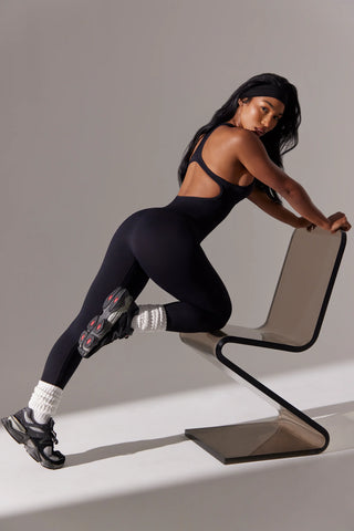 Full Length Cut-Out Jumpsuit in Black