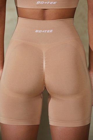 High Waist Define Luxe Biker Shorts in Beige