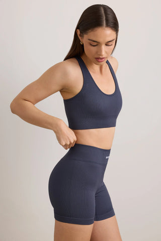 FlexiRib Mini Shorts in Indigo Slate