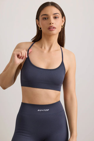 FlexiRib Y-Back Sports Bra in Indigo Slate