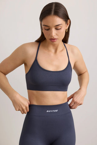 FlexiRib Y-Back Sports Bra in Indigo Slate