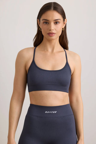 FlexiRib Y-Back Sports Bra in Indigo Slate