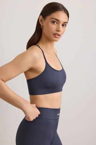 FlexiRib Y-Back Sports Bra in Indigo Slate