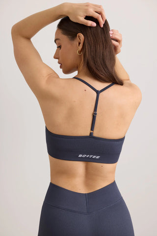 FlexiRib Y-Back Sports Bra in Indigo Slate