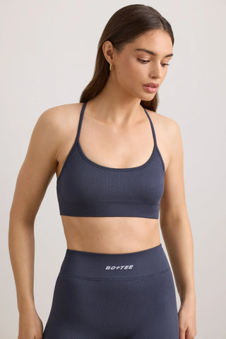 FlexiRib Y-Back Sports Bra in Indigo Slate