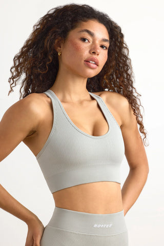 FlexiRib Racerback Sports Bra in Grey