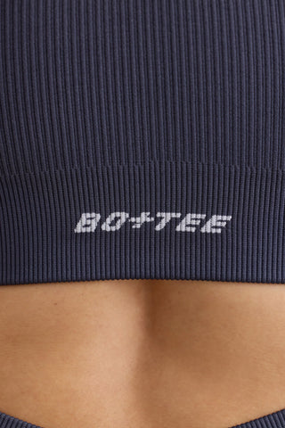 FlexiRib Racerback Sports Bra in Indigo Slate