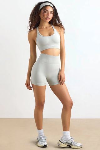 High Waist Define Luxe Mini Shorts in Grey