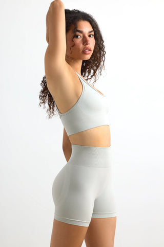 High Waist Define Luxe Mini Shorts in Grey