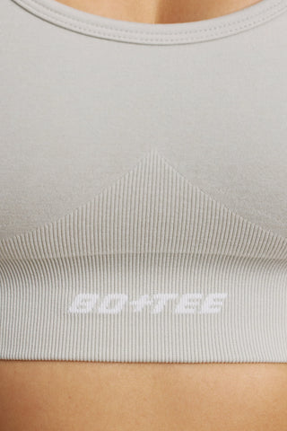 Define Luxe Halterneck Sports Bra in Grey