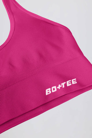 Define Luxe Halterneck Sports Bra in Berry