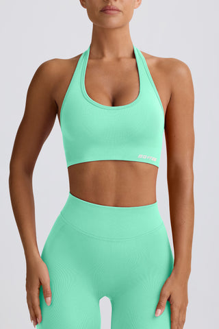 Define Luxe Halterneck Sports Bra in Mint
