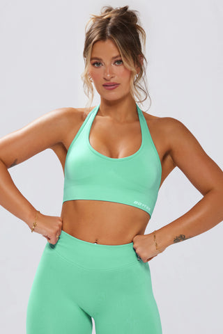 Define Luxe Halterneck Sports Bra in Mint