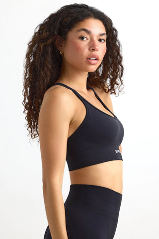 Strappy Define Luxe Sports Bra in Black