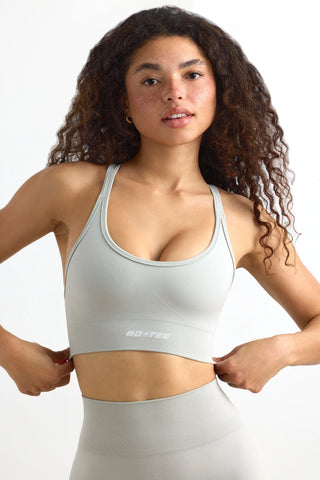 Strappy Define Luxe Sports Bra in Grey