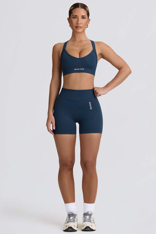 Super Sculpt Seamless Cross-Back Sports Bra in Blue