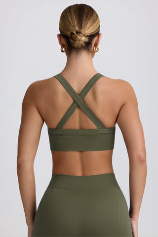 Super Sculpt Seamless Cross-Back Sports Bra in Light Green