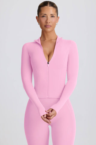 Soft Active Zip-Up Jacket in Baby Pink