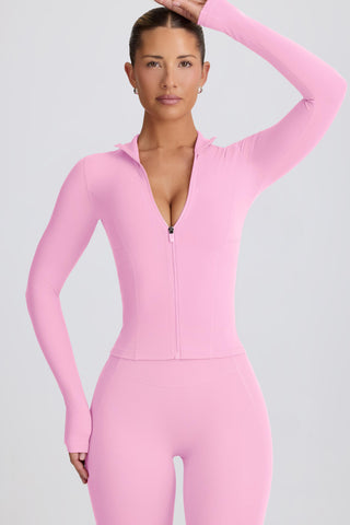 Soft Active Zip-Up Jacket in Baby Pink