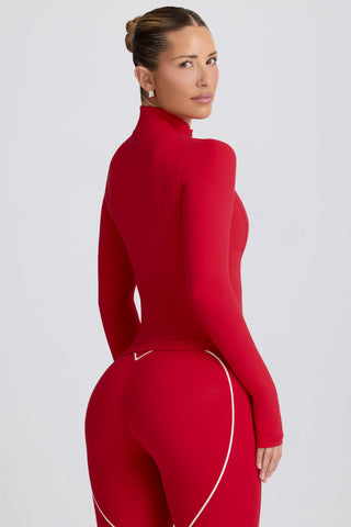 Soft Active Zip-Up Jacket in Hot Red