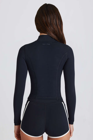 Soft Active Zip-Up Jacket in Black