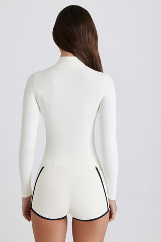 Soft Active Zip-Up Jacket in Ivory