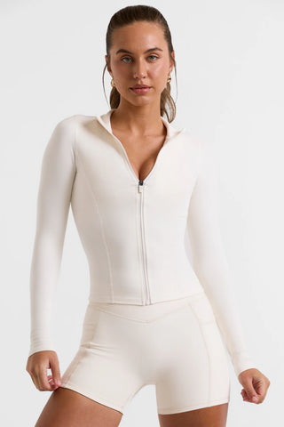 Soft Active Zip-Up Jacket in White