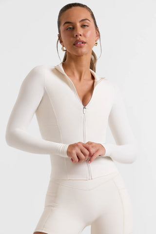 Soft Active Zip-Up Jacket in White