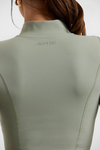 Soft Active Zip-Up Jacket in Khaki