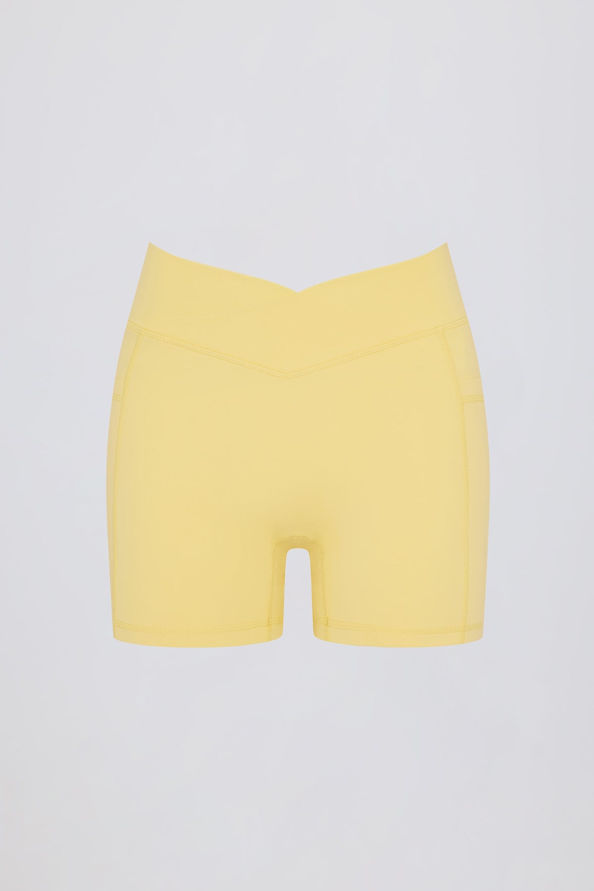 Soft Active Pocket V-Waist Mini Shorts in Lemon