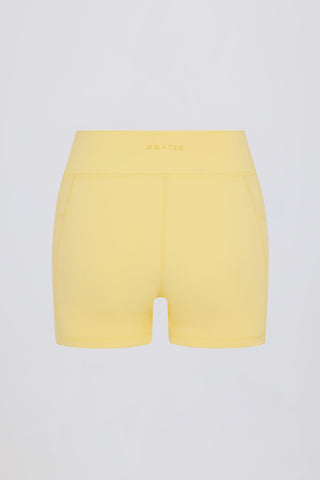 Soft Active Pocket V-Waist Mini Shorts in Lemon